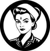 infermiera - minimalista e piatto logo - vettore illustrazione