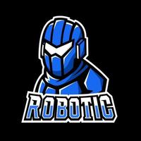 moderno modello di logo della mascotte di gioco robotico sportivo o di esport vettore