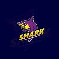 disegno del logo della mascotte dello squalo vettore
