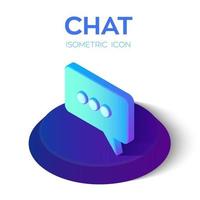 icona della chat. segno di chat isometrica 3d. creato per mobile, web, arredamento, prodotti di stampa, applicazione. perfetto per web design, banner e presentazioni. vettore