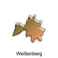 carta geografica città di Weibenberg, mondo carta geografica internazionale vettore modello con schema illustrazione design