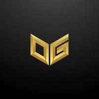 og logo monogramma lettera iniziale modello di progettazione con texture 3d oro vettore