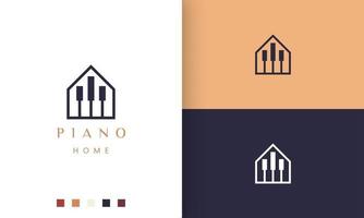 logo o icona della casa del pianoforte semplice e moderno vettore