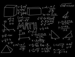 illustrazione realistica del fondo della lavagna di matematica vettore