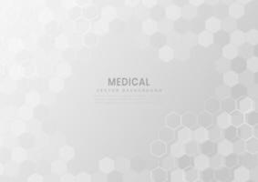 sfondo astratto modello esagonale bianco e grigio. concetto medico e scientifico. vettore