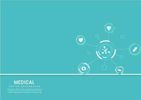 astratto concetto medico e scientifico e sfondo del modello icona di assistenza sanitaria. vettore
