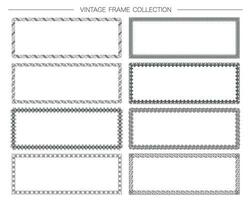 rettangolare decorativo Vintage ▾ telaio impostato isolato su un' bianca sfondo. vettore illustrazione.