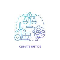 pendenza clima giustizia concetto, isolato vettore, magro linea icona che rappresentano carbonio confine regolazione. vettore