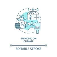 la spesa su clima turchese concetto icona. sostenibilità. rurale sviluppo programma astratto idea magro linea illustrazione. isolato schema disegno. modificabile ictus vettore