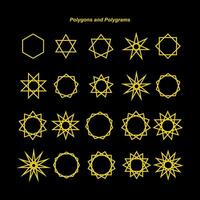 poligoni e poligrammi sacro geometria vettore