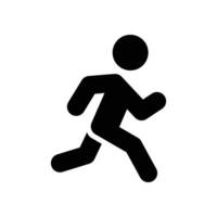 correre icona. semplice solido stile. in esecuzione uomo, persona, attivo, azione, corridore, atleta, sprint, veloce, le persone, sport concetto. nero silhouette, glifo simbolo. vettore isolato su bianca sfondo. svg.