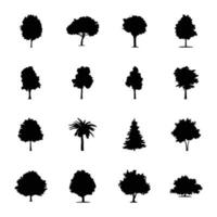 imballare di alberi glifo icone vettore