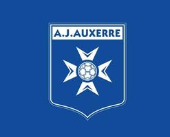 aj auxerre club logo simbolo ligue 1 calcio francese astratto design vettore illustrazione con blu sfondo