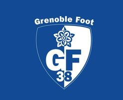 Grenoble piede club simbolo logo ligue 1 calcio francese astratto design vettore illustrazione con blu sfondo