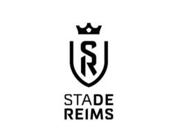 stadio de reims club logo simbolo nero ligue 1 calcio francese astratto design vettore illustrazione