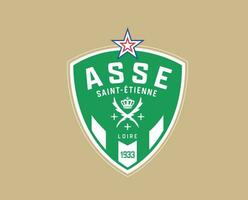 santo etienne club logo simbolo ligue 1 calcio francese astratto design vettore illustrazione con Marrone sfondo