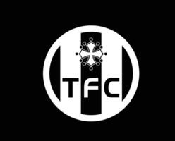 tolosa fc club logo simbolo bianca ligue 1 calcio francese astratto design vettore illustrazione con nero sfondo