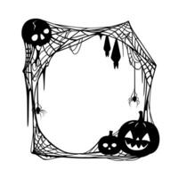Halloween vacanza nero telaio con cranio, zucca vettore