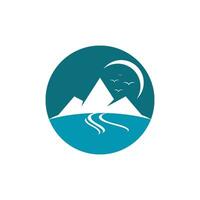 logo icona di montagna vettore