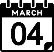 4 marzo glifo icona vettore