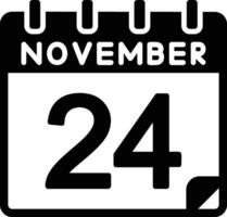 24 novembre glifo icona vettore