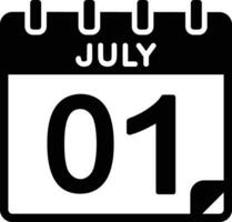 1 luglio glifo icona vettore