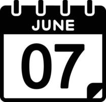 7 giugno glifo icona vettore