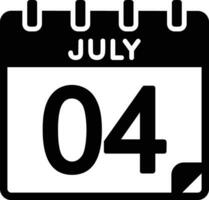 4 luglio glifo icona vettore
