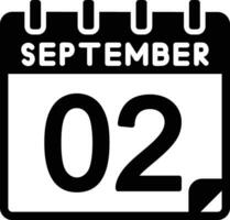 2 settembre glifo icona vettore