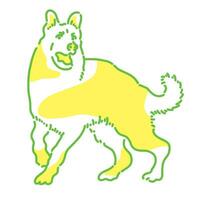 semplice giallo macchiato cane animale vettore design