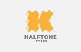 lettera K mezzitoni vettore logotipo design