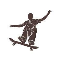 skateboarder vettore illustrazione design. skateboarder logo design modello.