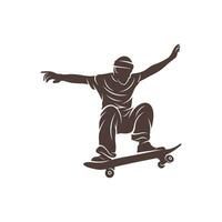 skateboarder vettore illustrazione design. skateboarder logo design modello.