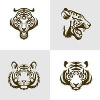 impostato di testa tigre vettore illustrazione design. testa tigre logo design modello.