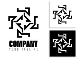 semplice geometrico logo design nel nero e bianca vettore