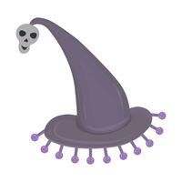 strega cappello nel grigio e viola colori, vettore colore illustrazione per Halloween
