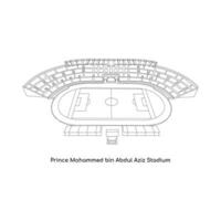 linea arte design di Arabia Arabia internazionale stadio, Principe Maometto bidone abdul aziz stadio nel medina città vettore