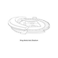 linea arte design di Arabia Arabia internazionale stadio, re abdul aziz stadio nel mecca città vettore