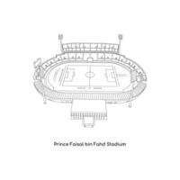 linea arte design di Arabia Arabia internazionale stadio, Principe faisal bidone fahd stadio nel riyadh città vettore