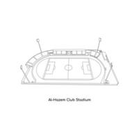 linea arte design di Arabia Arabia internazionale stadio, al-Hazem club stadio vettore