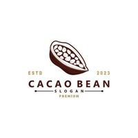 cacao fagiolo logo, premio design fresco biologico giardino pianta seme semplice minimalista vettore