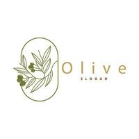 oliva olio logo premio design fresco pianta giardino semplice minimalista templet simbolo illustrazione vettore