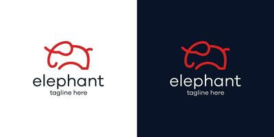 il elefante logo design fatto con Linee fa il logo minimalista vettore