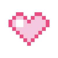 vettore rosa pixel cuore isolato su bianca sfondo