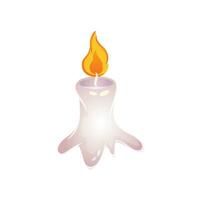 vettore cartone animato di un' candela. candele con fiamme nel cartone animato stile
