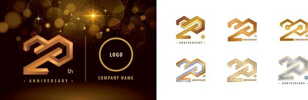 impostato di 20 anniversario logotipo disegno, venti anni anniversario celebrazione vettore