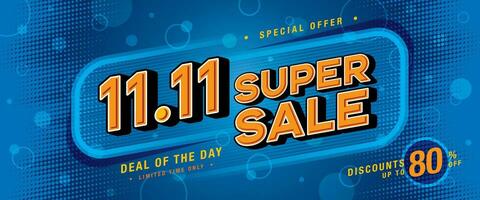 11.11 shopping giorno super vendita bandiera modello design speciale offrire sconto vettore