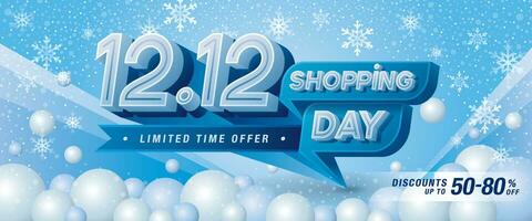 12.12 shopping giorno vendita bandiera modello design speciale offrire sconto vettore