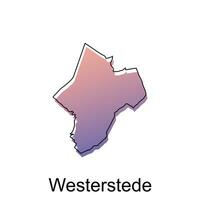 alto dettagliato vettore carta geografica di westerstede moderno schema, logo vettore design. astratto, disegni concetto, logo, logotipo elemento per modello.