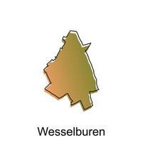 alto dettagliato vettore carta geografica di wesselburen moderno schema, logo vettore design. astratto, disegni concetto, logo, logotipo elemento per modello.
